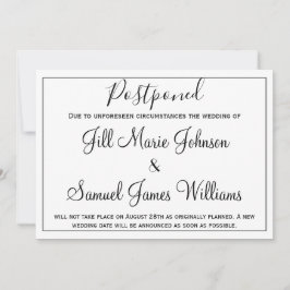 優雅な結婚式が延期される 招待状