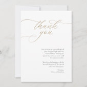 優雅な結婚式のお礼カード（カリグラフィー付き） 招待状 (正面)
