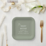 優雅な結婚式の前の夜のセージ緑 ペーパープレート<br><div class="desc">エレガントSage Green the Night Before's結婚紙プレート</div>