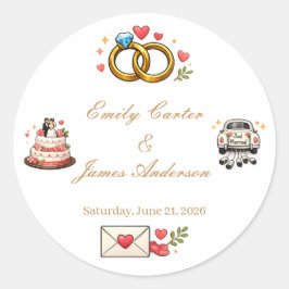 優雅な結婚式の封筒シールステッカー ラウンドシール
