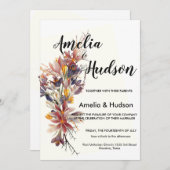 優雅な結婚式の招待状 招待状 (正面/裏面)