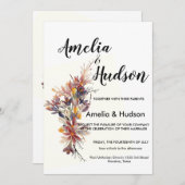 優雅な結婚式の招待状 招待状 (正面/裏面)