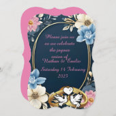 優雅な結婚式の招待状 招待状 (正面/裏面)