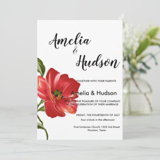 優雅な結婚式の招待状 招待状 (スタンド正面)