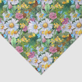 優雅な結婚式の野生の花タイル模様 薄葉紙 (詳細)