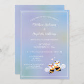 優雅な結婚式をカップルするための美しい 招待状 (正面/裏面)