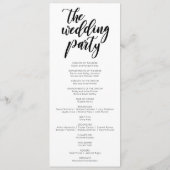 優雅な結婚式プログラム プログラム (裏面)