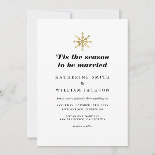 『優雅な結婚式結婚したの季節 招待状 (正面)