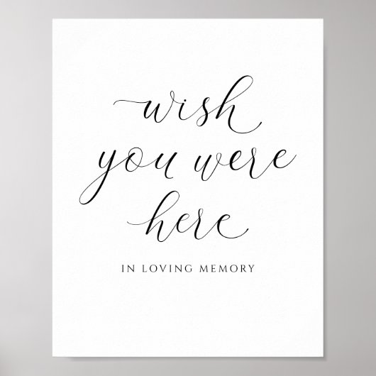 優雅な結婚式 想い出に残る「Wish You Were Here」メモリアルサイン ポスター (正面)