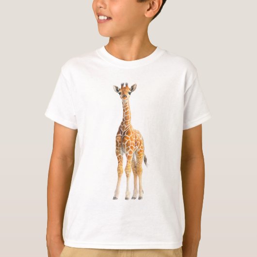 優雅な網目模様の子ジラフ Tシャツ (正面)