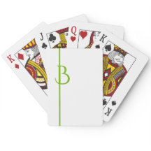 優雅な緑のイニシャルとラインで鮮明な白