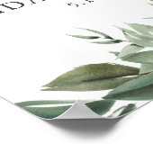 優雅な緑のブライダルシャワーウェルカムサイン ポスター (角)