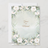 優雅な緑の結婚式 招待状 (裏面)