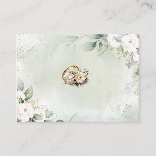 優雅な緑の結婚式RSVP エンクロージャーカード (裏面)