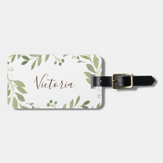 優雅な緑 ラゲッジタグ (正面横)