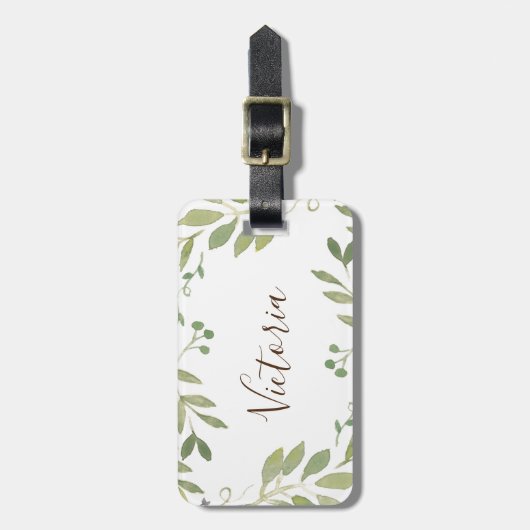 優雅な緑 ラゲッジタグ (正面縦)