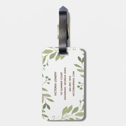 優雅な緑 ラゲッジタグ (裏面縦)