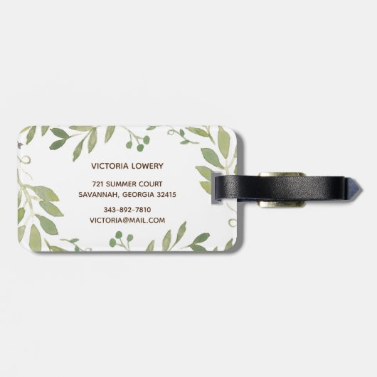 優雅な緑 ラゲッジタグ (裏面横)