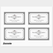 優雅な縁ど黒灰色の町の抱き枕 長方形シール (シート)