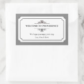 優雅な縁ど黒灰色の町の抱き枕 長方形シール (バッグ)