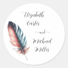 優雅な羽のエレガンスミニマリズムのウィスパー ラウンドシール