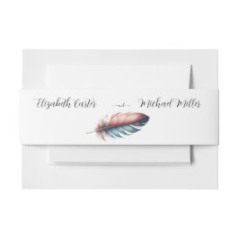 優雅な羽のエレガンスミニマリズムのウィスパー 招待状ベリーバンド