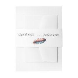 優雅な羽のエレガンスミニマリズムのウィスパー 招待状ベリーバンド