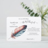 優雅な羽のエレガンスミニマリズムのウィスパー 招待状 (スタンド正面)