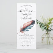 優雅な羽のエレガンスミニマリズムのウィスパー 招待状 (スタンド正面)