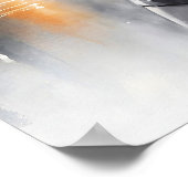 優雅な翼のあるブルネットのミニマリズム都市の夕暮れ ポスター (角)