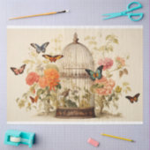 優雅な翼:鳥かごデコパージュ 薄葉紙 (クラフト)