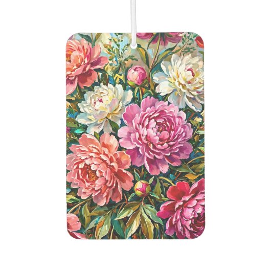 優雅な色彩の芍薬の花 カーエアーフレッシュナー (正面)