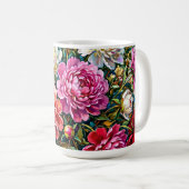 優雅な色彩の芍薬の花 コーヒーマグカップ (正面右)