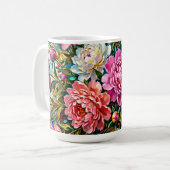 優雅な色彩の芍薬の花 コーヒーマグカップ (正面左)