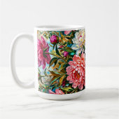 優雅な色彩の芍薬の花 コーヒーマグカップ (左)