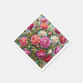 優雅な色彩の芍薬の花 スタンダードカクテルナプキン (角)