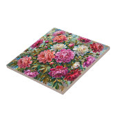 優雅な色彩の芍薬の花 タイル (側面)