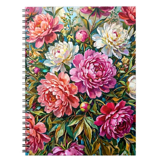 優雅な色彩の芍薬の花 ノートブック (正面)