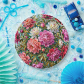 優雅な色彩の芍薬の花 ペーパープレート (パーティー)