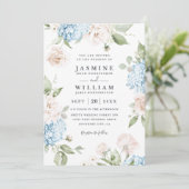 優雅な芍薬と紫陽花のQRコードウェディング 招待状 (スタンド正面)