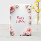 優雅な芍薬のカリグラフィー 誕生日カード カード (黄色い花)