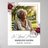 優雅な芍薬 ゴールドフレーム 写真 葬儀 ポスター (正面)