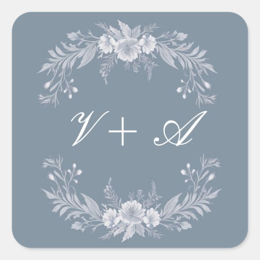 優雅な花々 スクエアシール (正面)