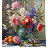 優雅な花と絶妙な静物生活 シャワーカーテン (正面)