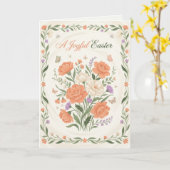 優雅な花のイースター祝福 ブランシュ招待状 カード (黄色い花)
