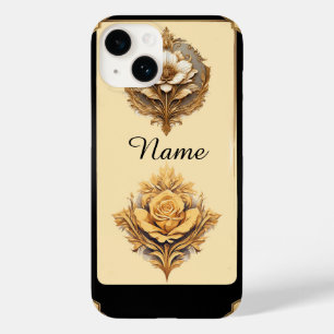優雅な花のデザインと豪華な金の小花 Case-Mate iPhone 14ケース