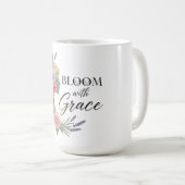 優雅な花の女性のシルエット コーヒーマグカップ (正面右)