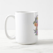 優雅な花の女性のシルエット コーヒーマグカップ (左)