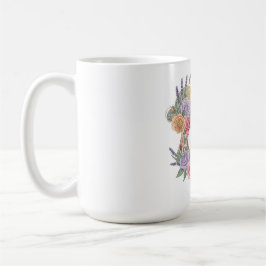 優雅な花の女性のシルエット コーヒーマグカップ