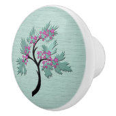 優雅な花の木の緑+梅セラミックノブ セラミックノブ (右)